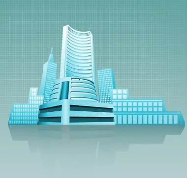 Financial building Illustrazione stock