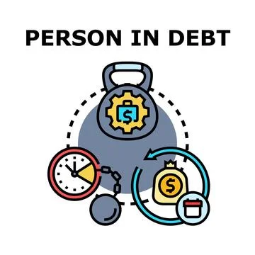 Financial burden and debt problem concept vector Stockillustratie