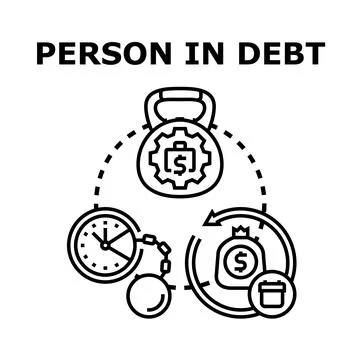 Financial burden and debt problem concept vector Stock Illustration