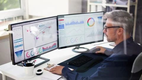 Financial Business Analytics Data Dashboard Stock Footage 251182407