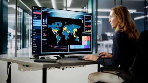 Financial Business Analytics Data Dashboard Video stock 264043959