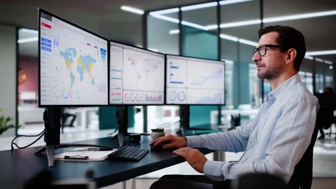 Financial Business Analytics Data Dashboard Stock Footage 288567567
