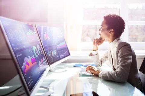 Financial Business Analytics Data Dashboard Stock Photos