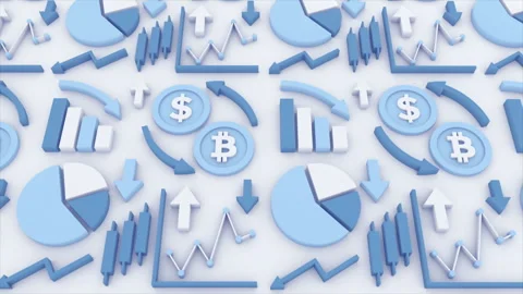 Financial business background 3D with graphs and diagram on a seamless loop Stock Footage 271736795