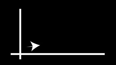 Financial Business Chart Data Arrow Growth Animation on Black Background Video stock 320251983