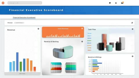 Financial business programme software illustrating charts and graphs Stock Footage 152073220