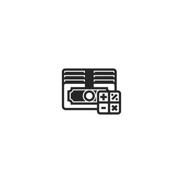 Financial calculation line icon. linear style sign for mobile concept and web Stock Illustration