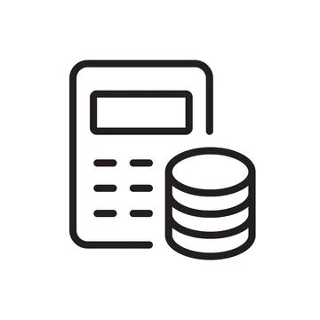 Financial calculation outline icon vector money concept for graphic design, l Stock-Illustration