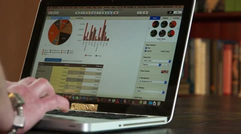 Financial calculations on a computer 2 Stock Footage 47075721