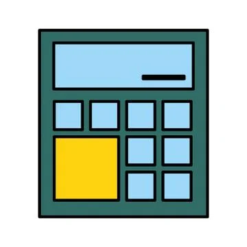 Financial calculator on white background Illustrazione stock