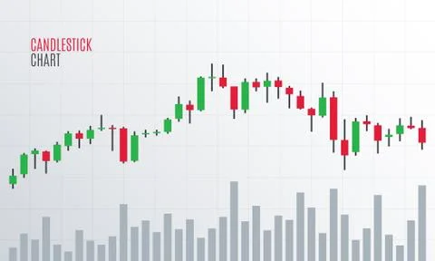 Financial Candlestick chart. Cryptocurrency graph. 스톡 일러스트