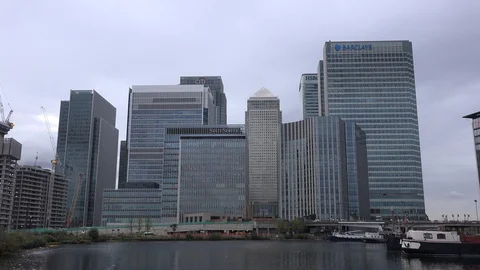 Financial centre district Canary Wharf London  London, UK stock  footage Stock Footage 112976741