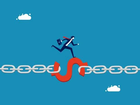 On the financial chain 库存插图