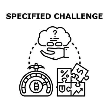 Financial challenge concept with crypto mining and investment puzzles Ilustración de archivo