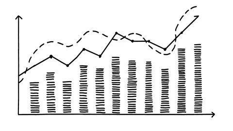 Financial Chart and Bar Graph With Rising Arrow. 스톡 동영상 134239439