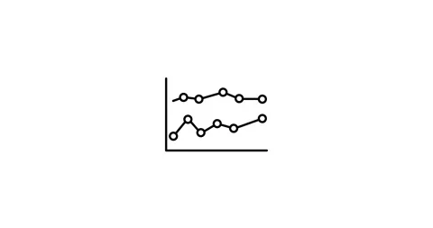 Financial chart animated outline icon Stock Footage 264758275