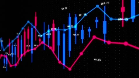 Financial chart animation in cyberspace. Statistics. Analytics. Stock Footage 132390323