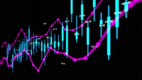 Financial chart animation in cyberspace.... | Stock Video | Pond5