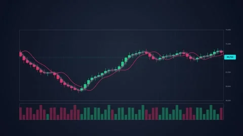 Financial Chart Animation Displaying Real Time Stock Market Data with Japan.. 動画素材 347343136