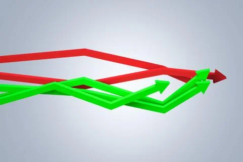 Financial Chart with Arrows Stock Illustration