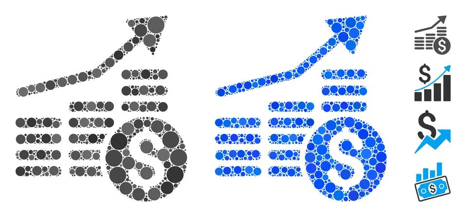 Financial Chart Composition Icon of Circles Illustrazione stock