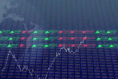 Financial chart with graphical representation Stock Photos