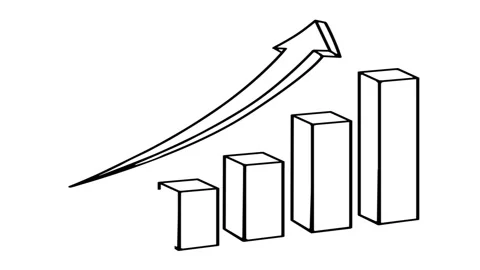 Financial chart or bar graph with rising arrow. business growth presentations. Stock Footage 139402837