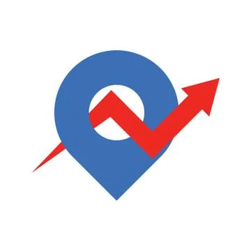 Financial Chart Pin Location Stock Illustration