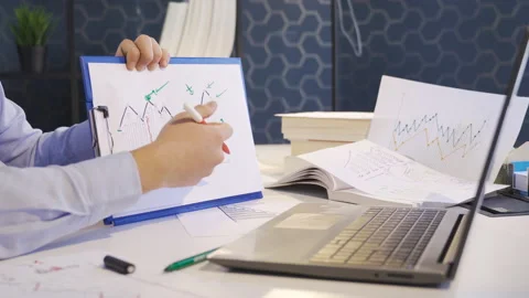 Financial Chart reading and interpretation. Stock Footage 220644029