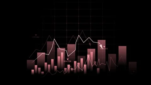 Financial chart with rising bars and line graph business growth and data an.. Stock Footage 337263430