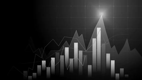Financial chart with rising bars and line graph showing growth animation Vidéo 337266717