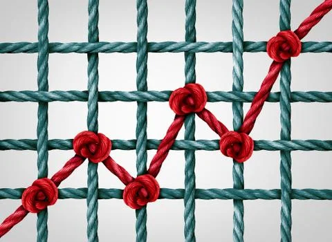 Financial Chart Ropes Иллюстрация