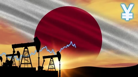 Financial chart shows changing Japanese oil costs Stock Footage 343672102