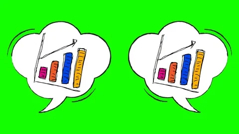 Financial chart in the speech bubble. editable green screen or chroma key Stock Footage 120963806