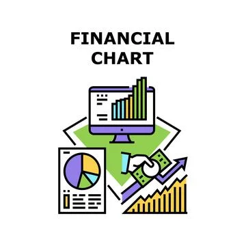 Financial Chart Vector Concept Color Illustration Illustrazione stock