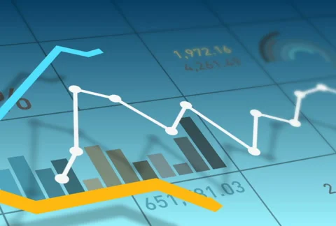 Financial Charts Loop Video stock 43530769