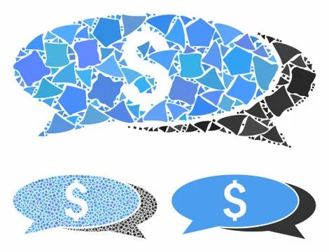 Financial chat Composition Icon of Bumpy Items Stock Illustration