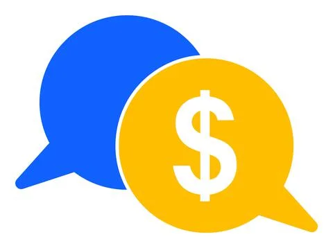 Financial Chat Vector Icon Flat Illustration Stock Illustration