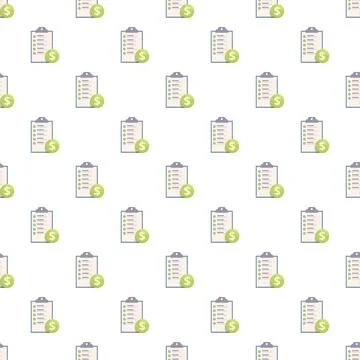 Financial checklist and dollar pattern background Stock Illustration