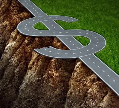 Financial cliff Stock Illustration