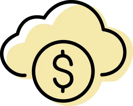 Financial cloud computing currency money icon Stock Illustration
