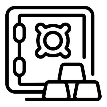 Financial code deposit icon outline vector. Metal secure Stock Illustration