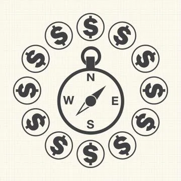 Financial compass. vector Stock Illustration