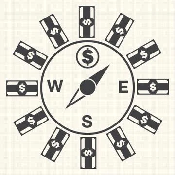 Financial compass. vector Stock Illustration