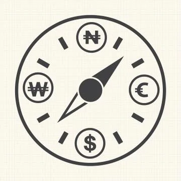 Financial compass. vector Stock Illustration