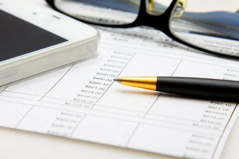 Financial concept: analyzing. Foto stock