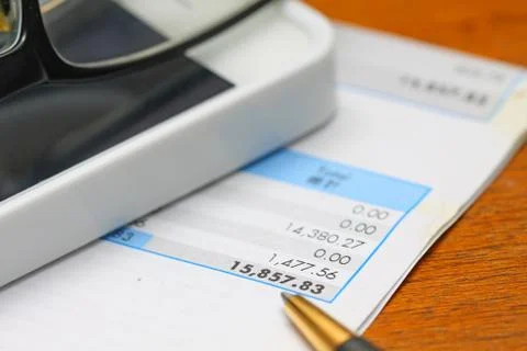 Financial concept: analyzing. Foto stock