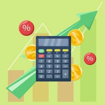 Financial Concept with Calculator Vector Stock Illustration