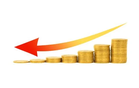 Financial concept - graph of the columns of coins Stock Photos