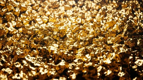 Financial concept. Two shiny gold bars on pile of gold pieces. Render CGI. Stock Footage 201215700